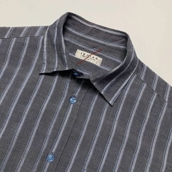 Linen Blend Button-Up Shirt - Picture 2 of 4